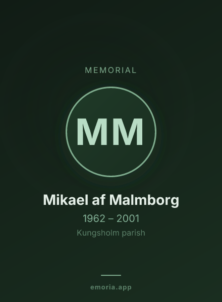 Memorial portrait of Mikael af Malmborg