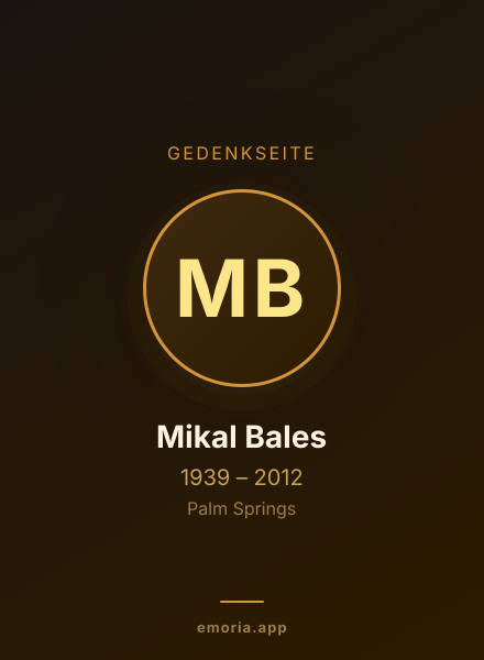 Gedenkportrait von Mikal Bales