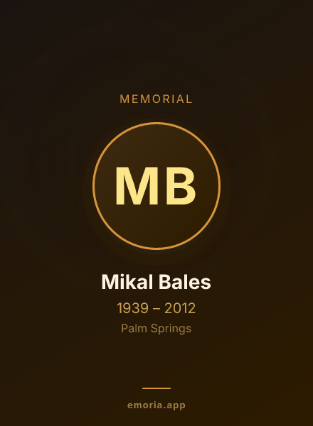 Memorial portrait of Mikal Bales
