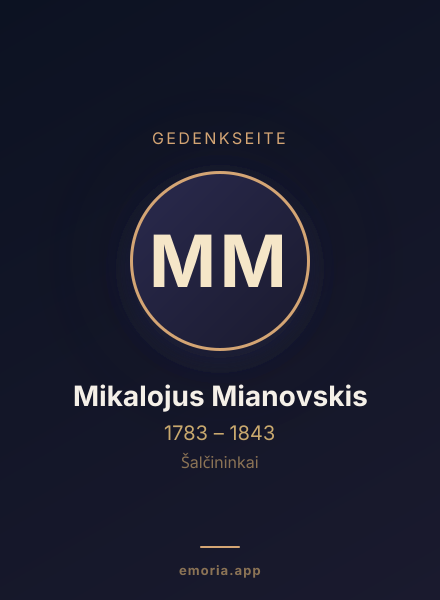 Gedenkportrait von Mikalojus Mianovskis