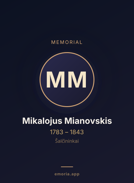 Memorial portrait of Mikalojus Mianovskis