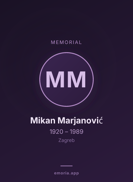 Memorial portrait of Mikan Marjanović