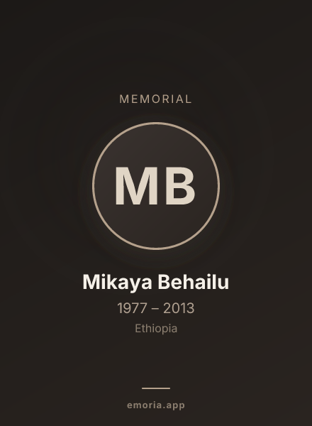 Memorial portrait of Mikaya Behailu