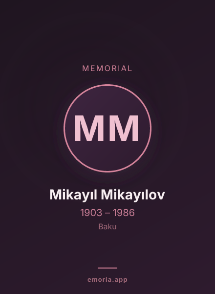 Memorial portrait of Mikayıl Mikayılov