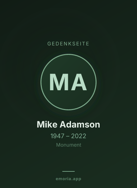 Gedenkportrait von Mike Adamson