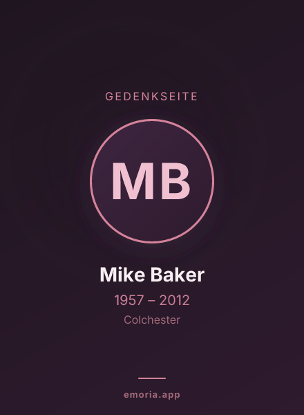 Gedenkportrait von Mike Baker