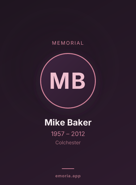 Memorial portrait of Mike Baker