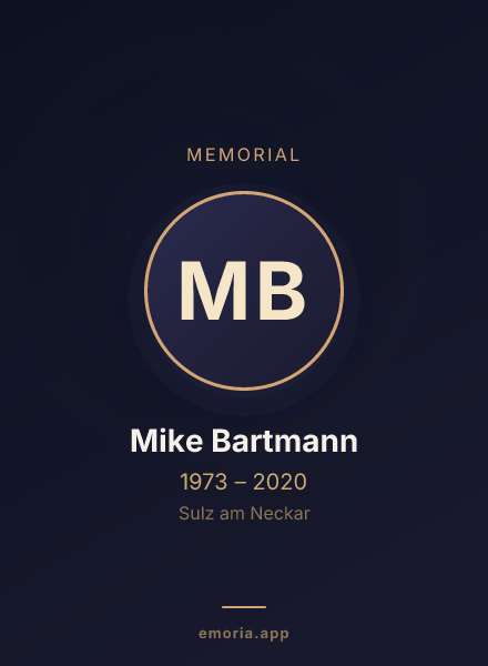 Memorial portrait of Mike Bartmann