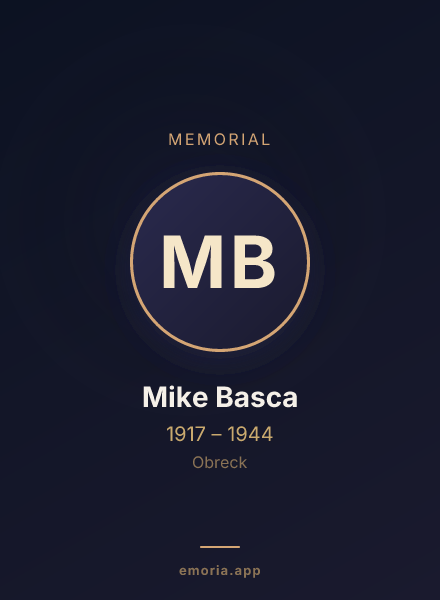 Memorial portrait of Mike Basca