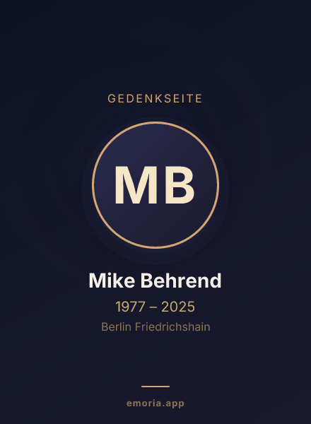 Gedenkportrait von Mike Behrend