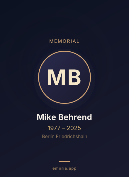 Memorial portrait of Mike Behrend