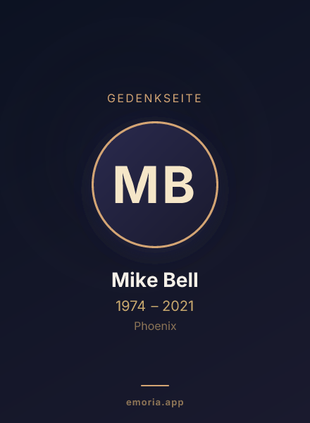 Gedenkportrait von Mike Bell