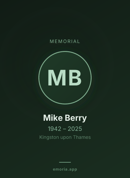 Memorial portrait of Mike Berry