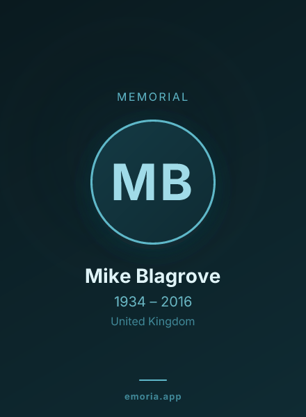 Memorial portrait of Mike Blagrove
