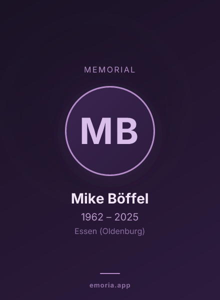 Memorial portrait of Mike Böffel