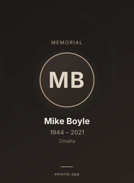 Memorial portrait of Mike Boyle