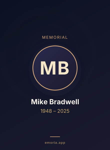 Memorial portrait of Mike Bradwell