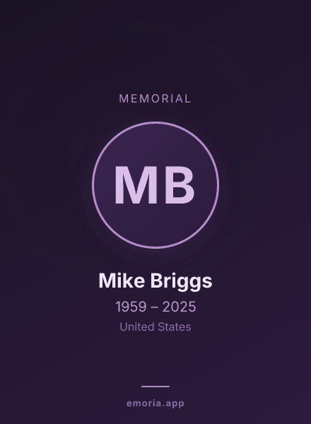 Memorial portrait of Mike Briggs