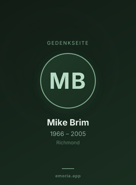Gedenkportrait von Mike Brim