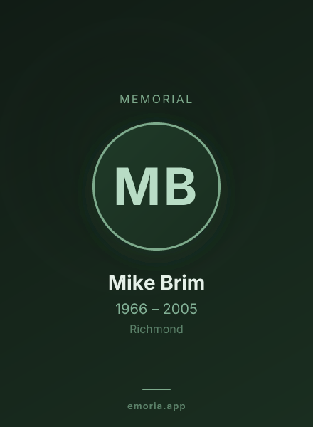 Memorial portrait of Mike Brim