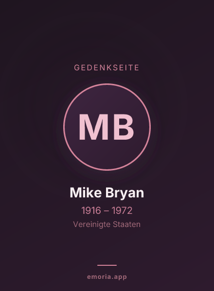 Gedenkportrait von Mike Bryan