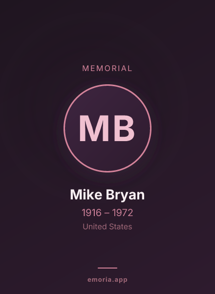Memorial portrait of Mike Bryan