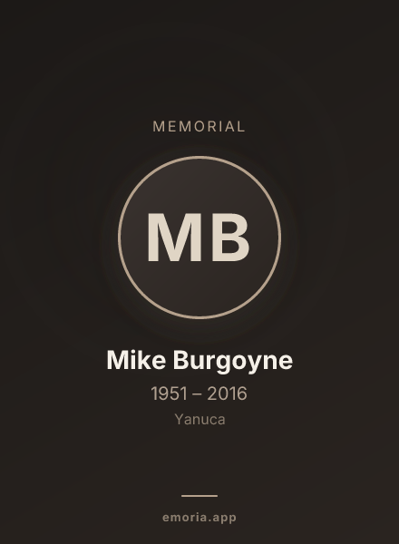 Memorial portrait of Mike Burgoyne