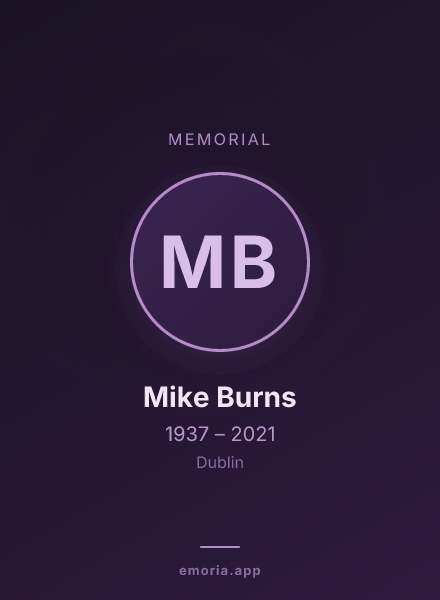 Memorial portrait of Mike Burns