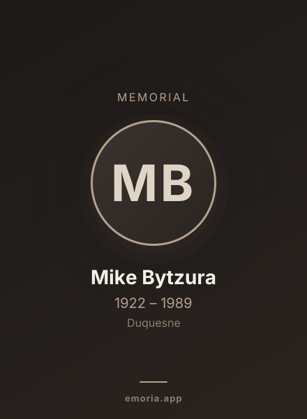 Memorial portrait of Mike Bytzura