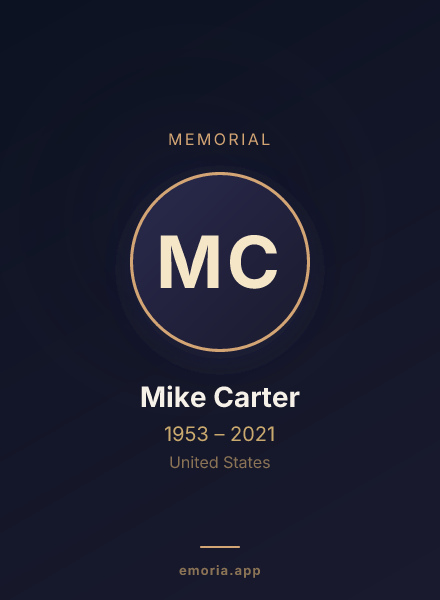 Memorial portrait of Mike Carter
