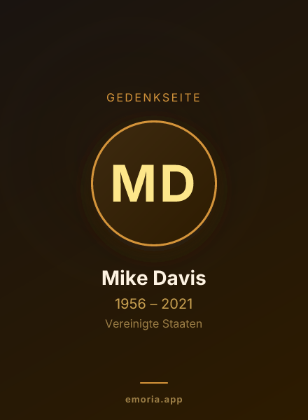Gedenkportrait von Mike Davis