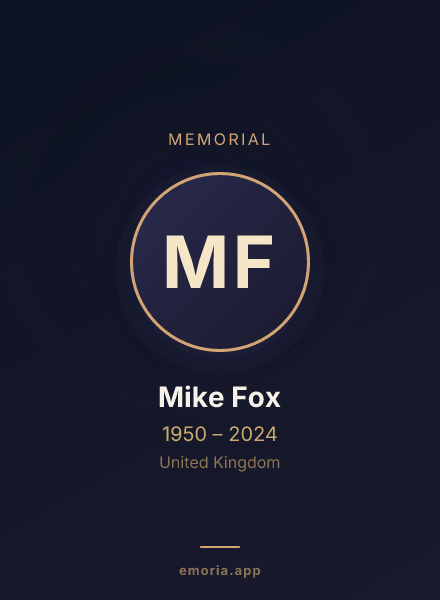 Memorial portrait of Mike Fox