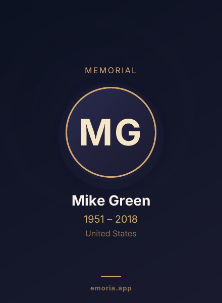 Memorial portrait of Mike Green