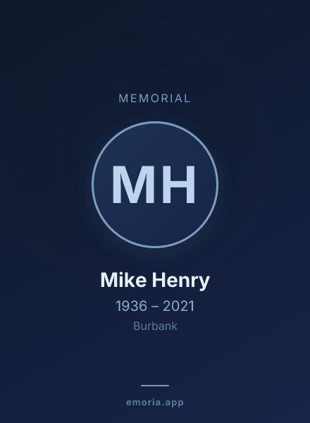 Memorial portrait of Mike Henry
