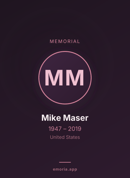 Memorial portrait of Mike Maser