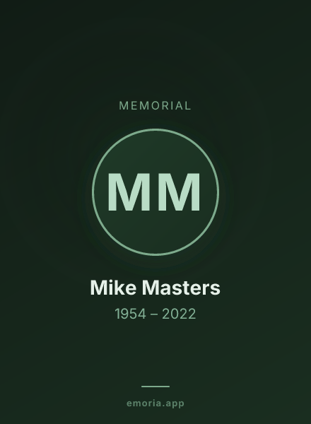 Memorial portrait of Mike Masters
