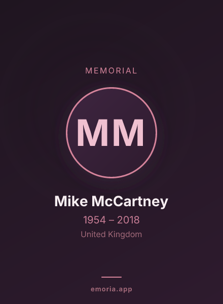 Memorial portrait of Mike McCartney