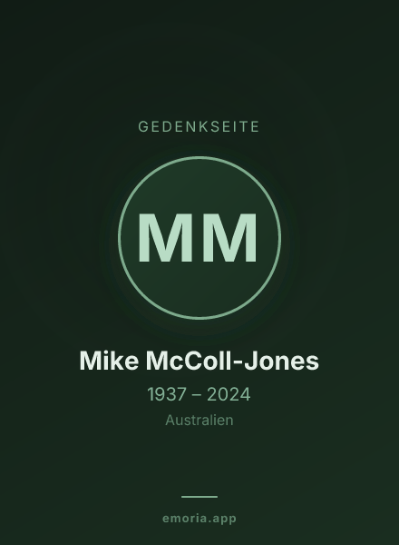 Gedenkportrait von Mike McColl-Jones
