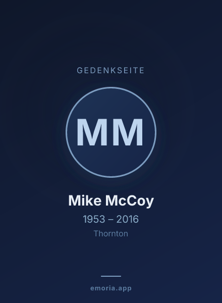 Gedenkportrait von Mike McCoy