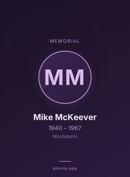 Memorial portrait of Mike McKeever