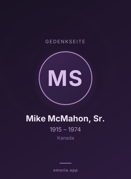 Gedenkportrait von Mike McMahon, Sr.
