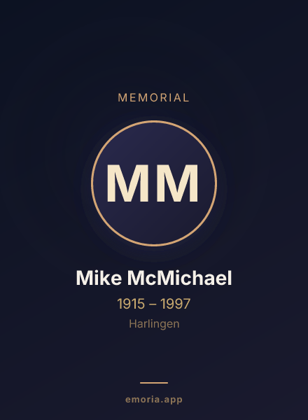 Memorial portrait of Mike McMichael