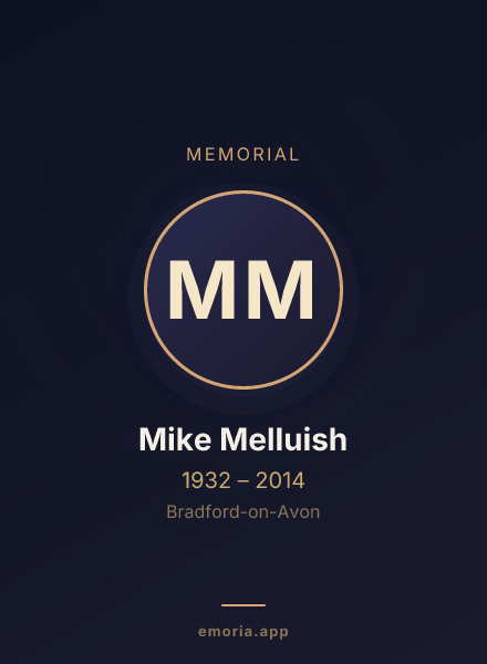 Memorial portrait of Mike Melluish