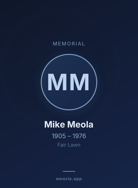 Memorial portrait of Mike Meola