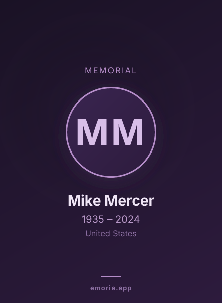 Memorial portrait of Mike Mercer