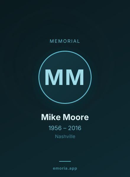 Memorial portrait of Mike Moore