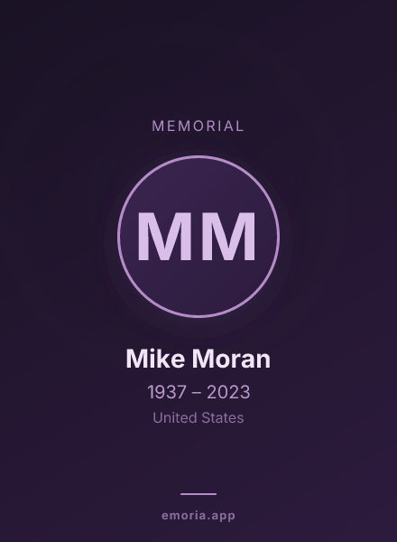 Memorial portrait of Mike Moran