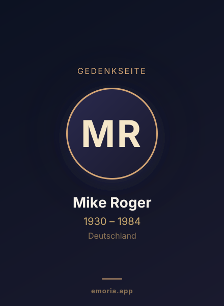Gedenkportrait von Mike Roger