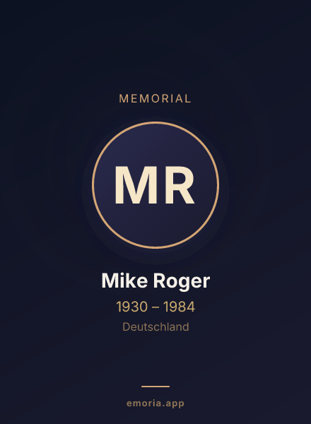 Memorial portrait of Mike Roger