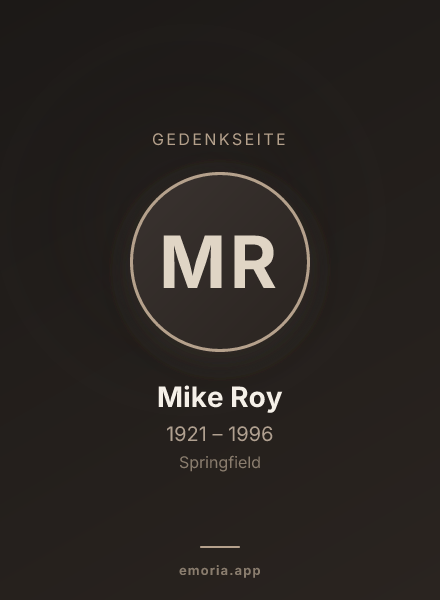 Gedenkportrait von Mike Roy